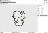 Hello Kitty Outline v2 Embroidery File 6 size