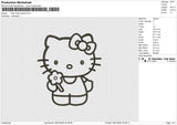 Hello Kitty Outline v2 Embroidery File 6 size