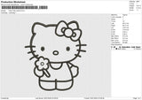 Hello Kitty Outline v2 Embroidery File 6 size