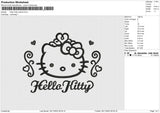 Hello Kitty Outline Embroidery File 6 size