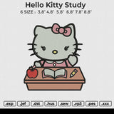 Hello Kitty Study Embroidery File 6 size