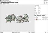 Hello kitty And Friend Embroidery File 6 size