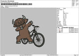 Cow Bicycle Embroidery File 6 sizes