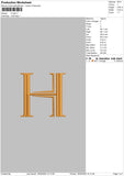 H Logo Embroidery File 6 sizes