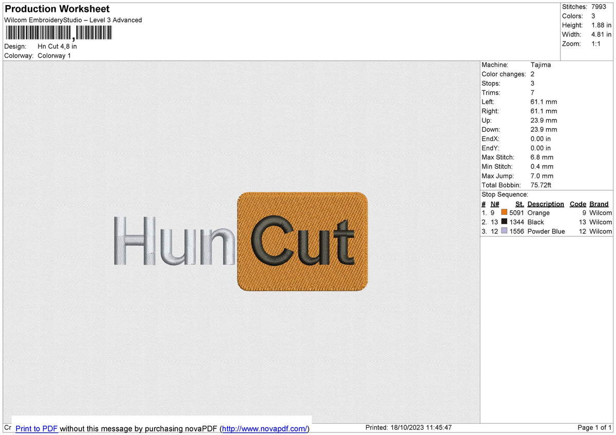 Hn Cut Embroidery File 6 size