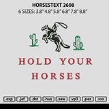 Horsestext 2608 Embroidery File 6 sizes