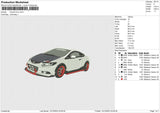 Honda Civic Embroidery File 6 size