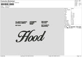 Hoods Embroidery File 6 sizes