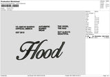 Hoods Embroidery File 6 sizes
