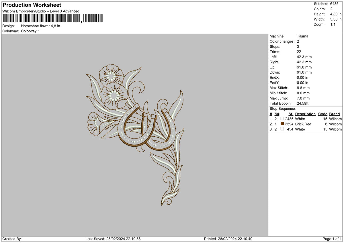 Flowers 2802 Embroidery File 6 sizes