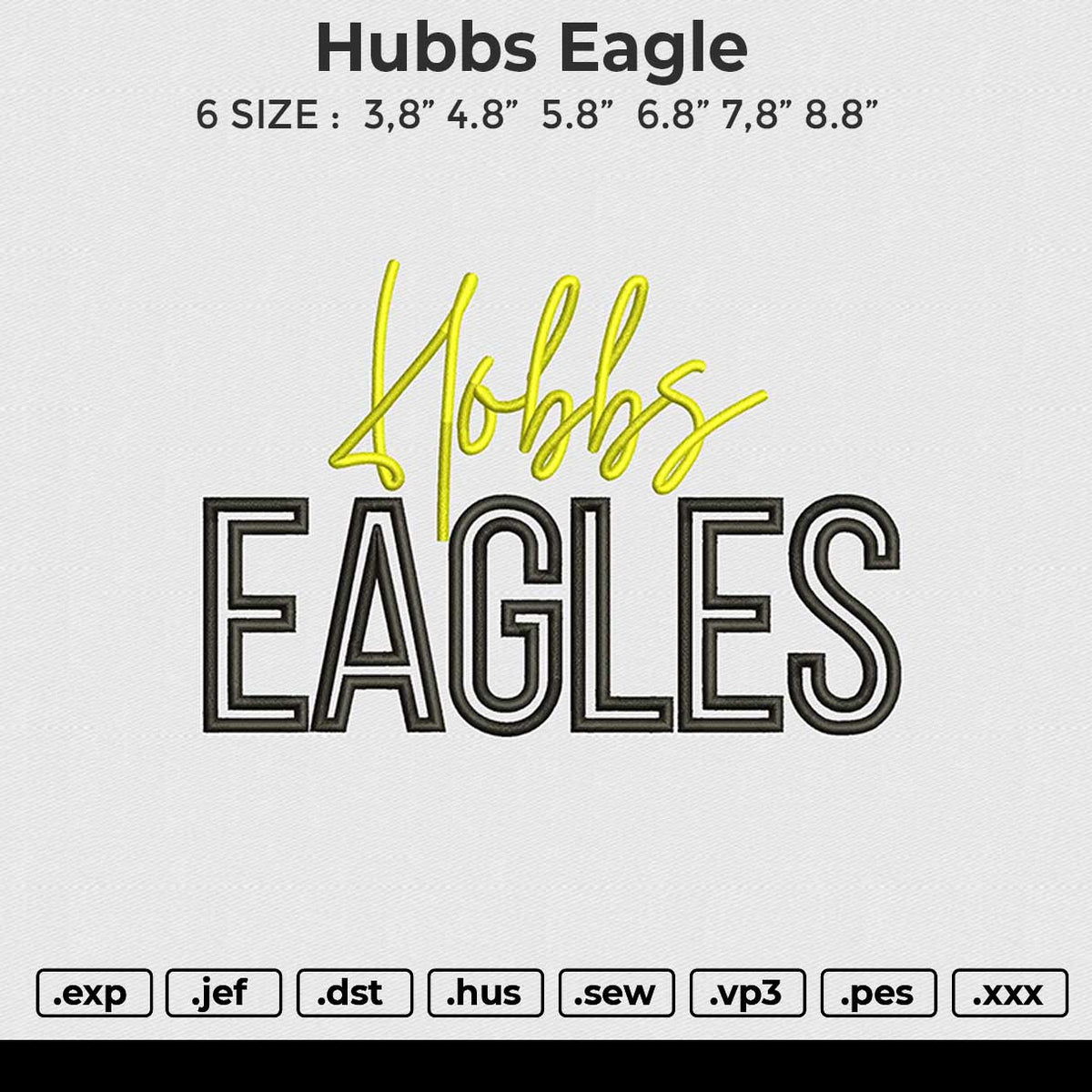 Hubbs Eagle Embroidery File 6 size