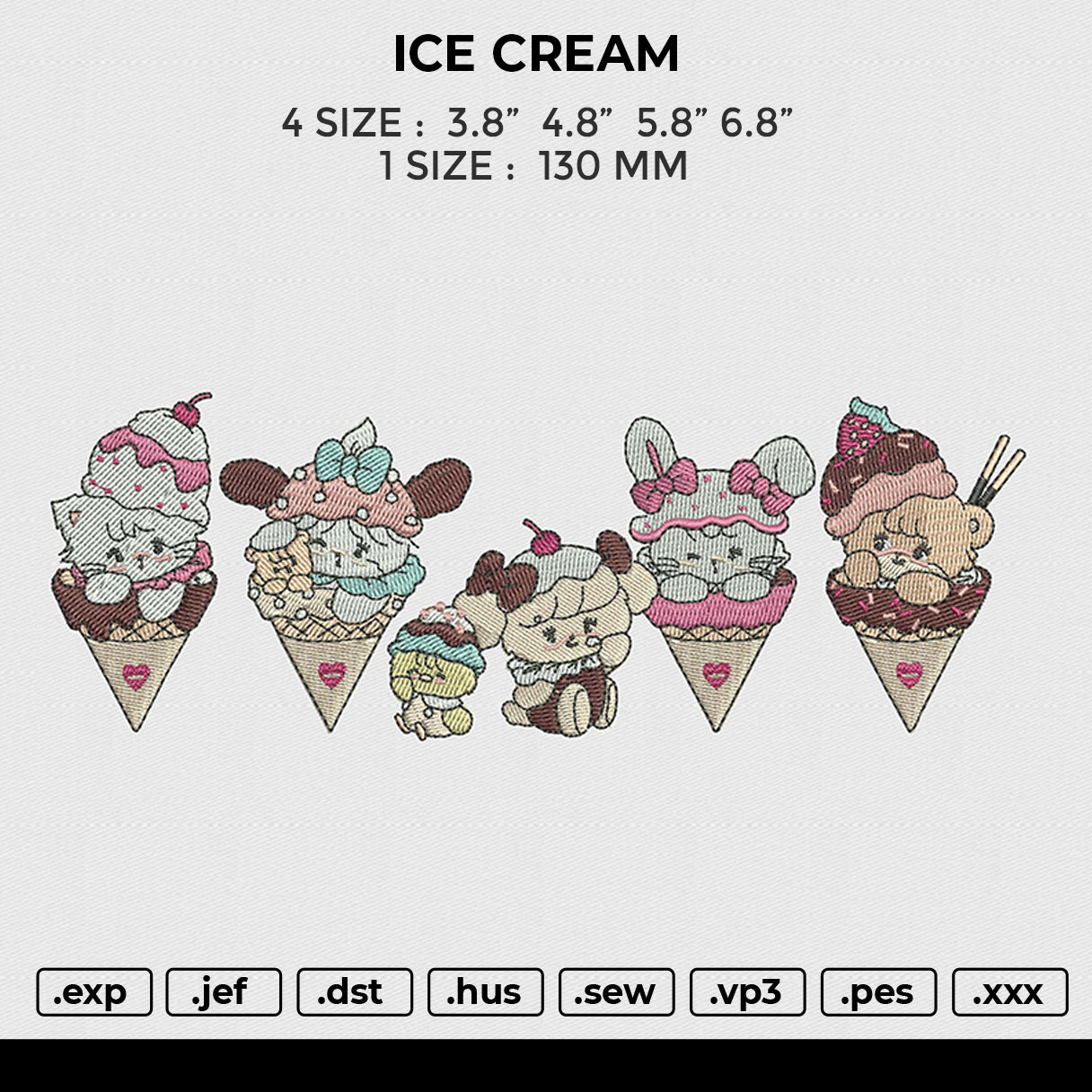 ICE CREAM Embroidery
