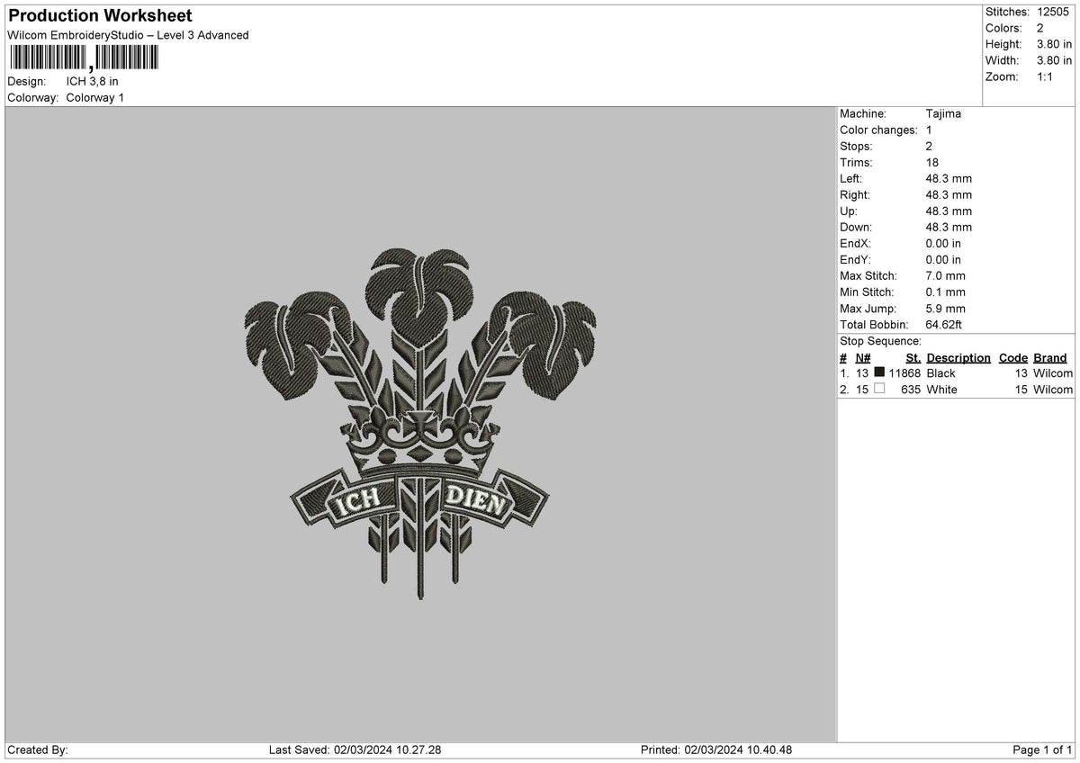 Crown 0203 Embroidery File 6 sizes