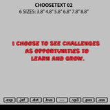 Choosetext 02 Embroidery File 6 sizes