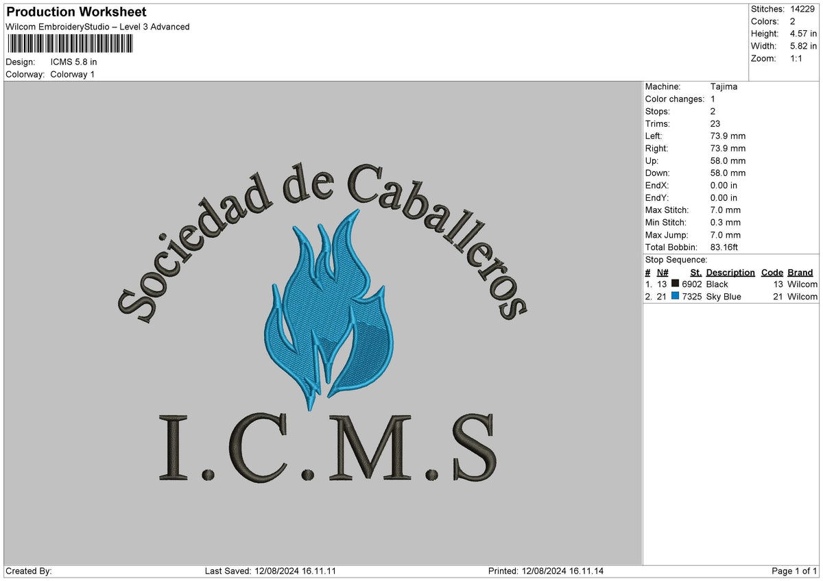 Icms Embroidery File 6 sizes
