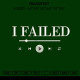 Failedtext Embroidery File 6 sizes
