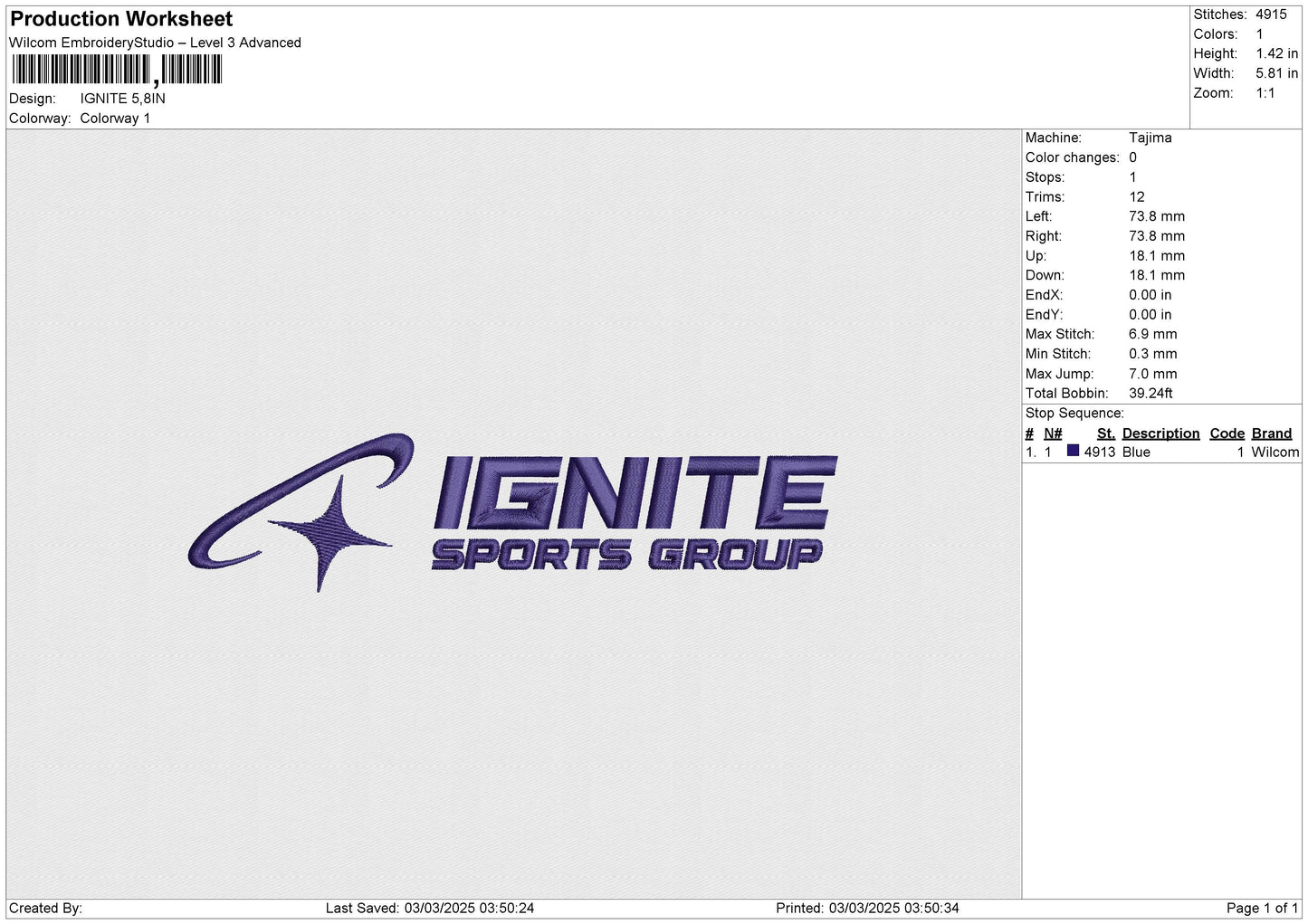 IGNITE Embroidery File 6 size