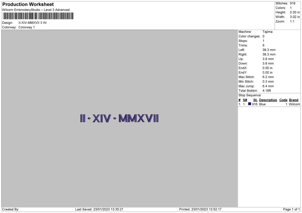 Romans Text 01 Embroidery File 6 sizes