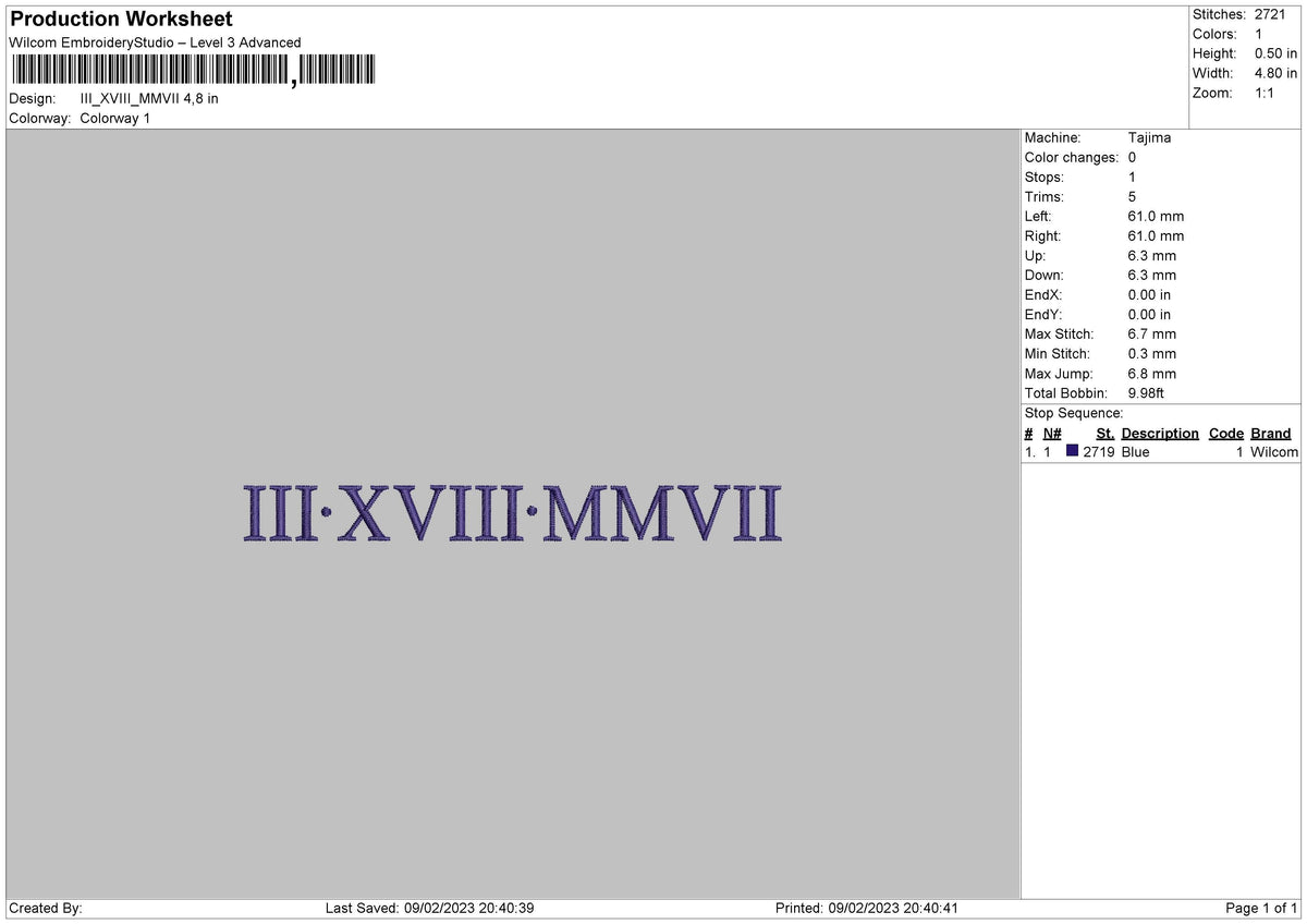 Roman Numerals 05 Embroidery File 6 sizes