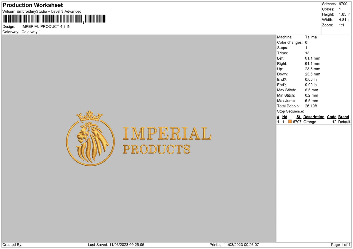 I Product Embroidery File 6 sizes