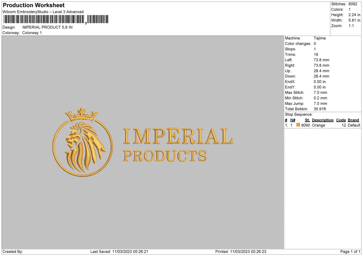 I Product Embroidery File 6 sizes