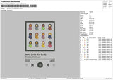 Player Song 01 Embroidery File 6 sizes