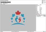 Logo Blue Red Embroidery File 6 sizes