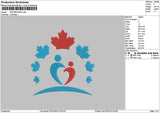 Logo Blue Red Embroidery File 6 sizes