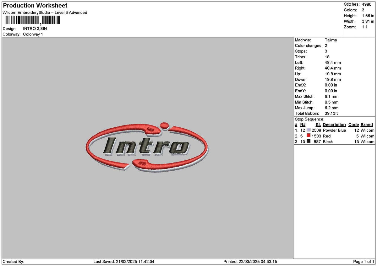 Introtext 01 Embroidery File 6 sizes