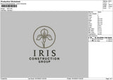 Iristext 001 Embroidery File 6 sizes