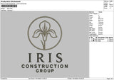 Iristext 001 Embroidery File 6 sizes