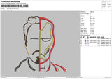Iron Half Embroidery File 6 sizes
