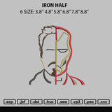 Iron Half Embroidery File 6 sizes