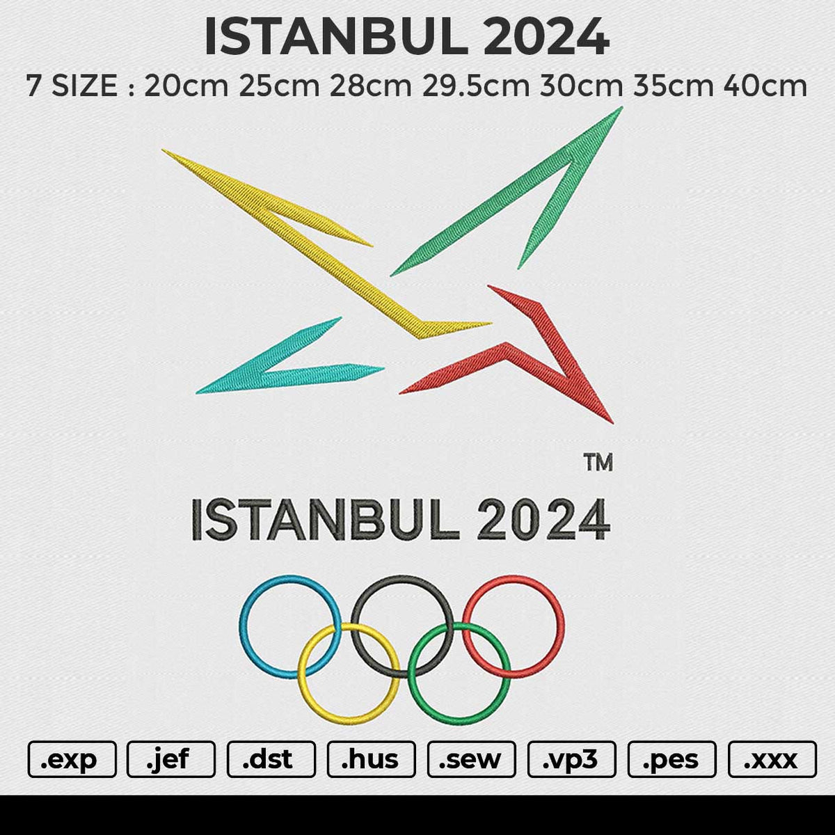 ISTANBUL 2024 Embroidery File 6 size