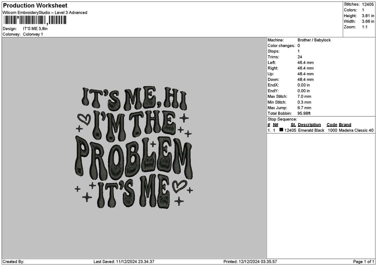 Itsmetext 02 Embroidery File 6 sizes