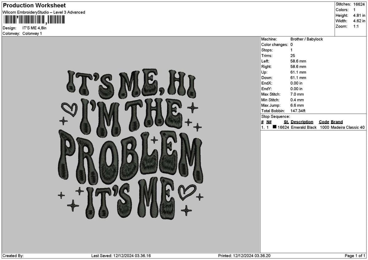 Itsmetext 02 Embroidery File 6 sizes