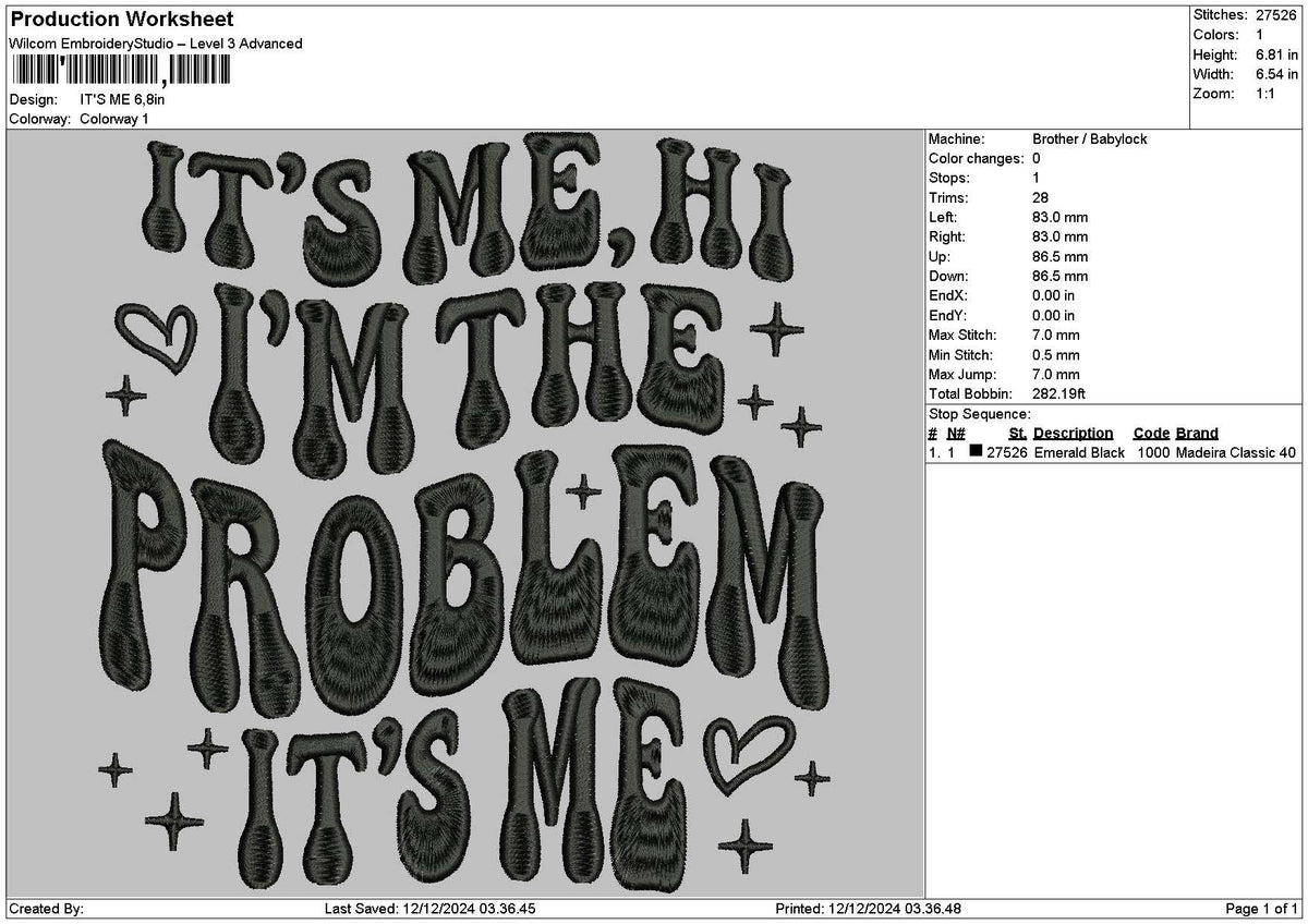 Itsmetext 02 Embroidery File 6 sizes