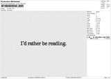 I'd rather Embroidery File 6 size