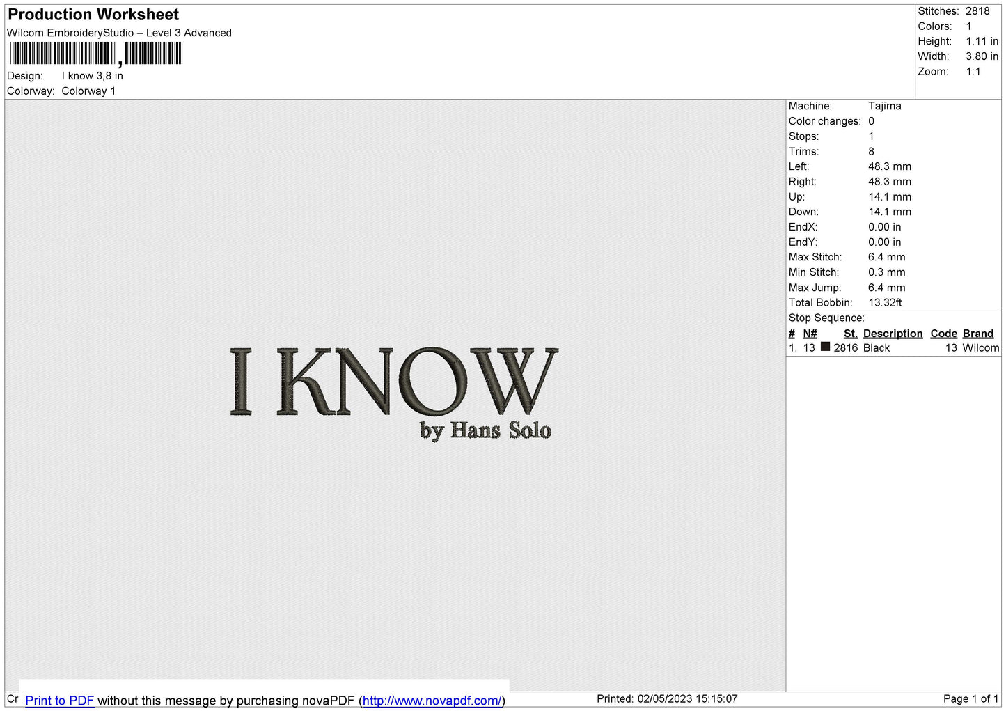 I know Embroidery