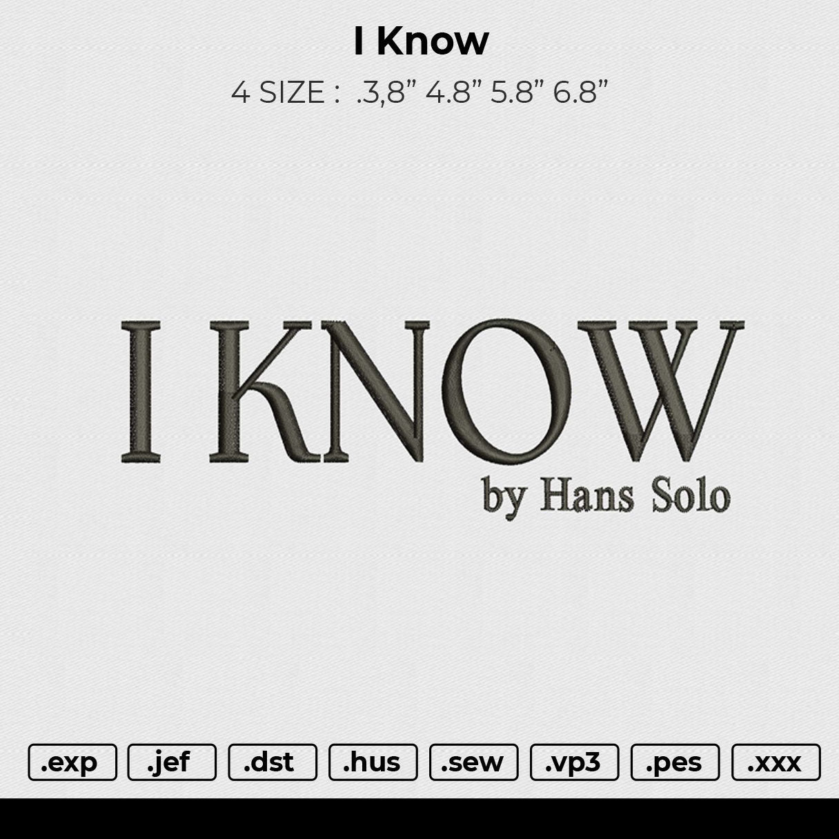 I know Embroidery