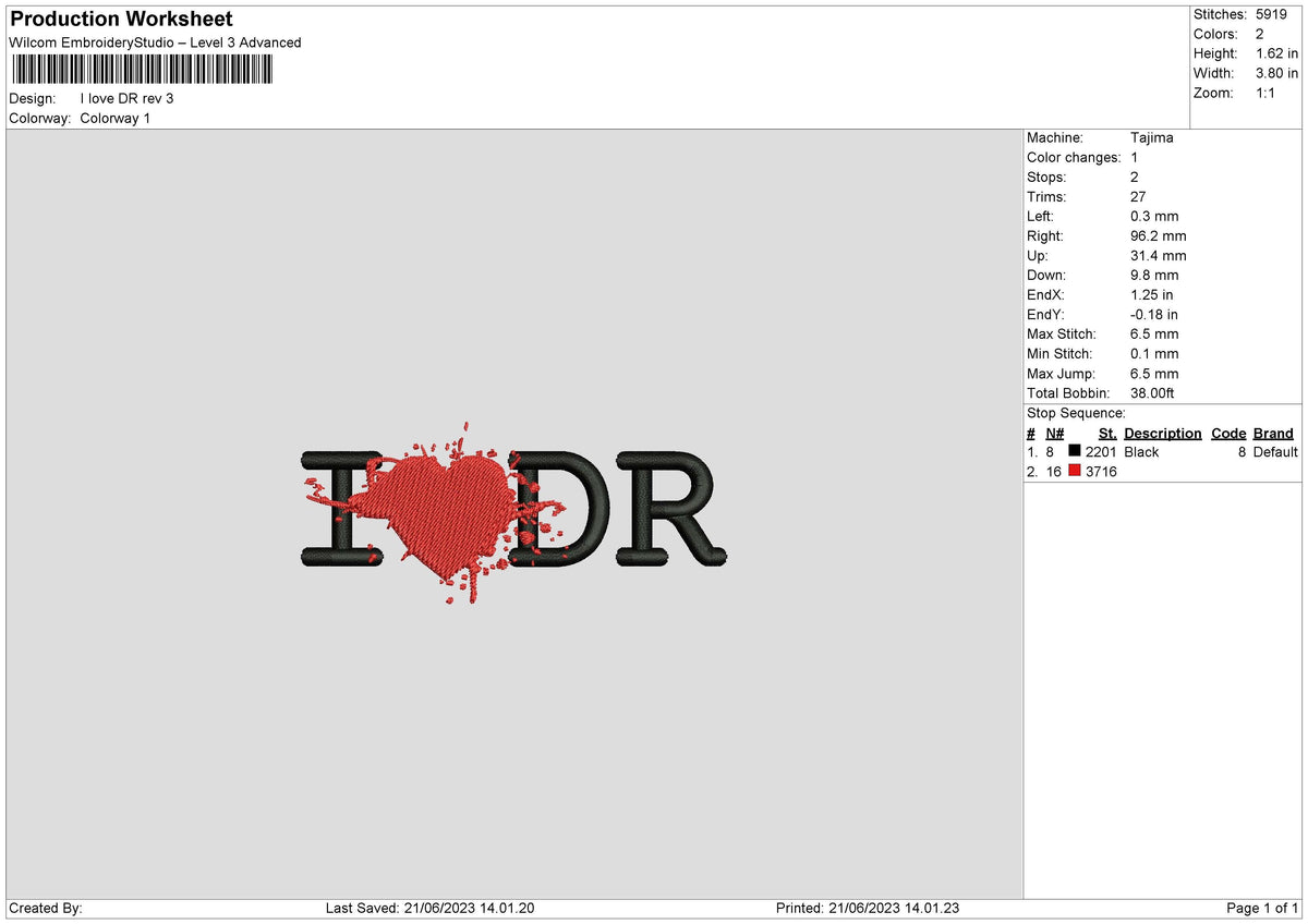 ILoveDr Embroidery File 6  sizes