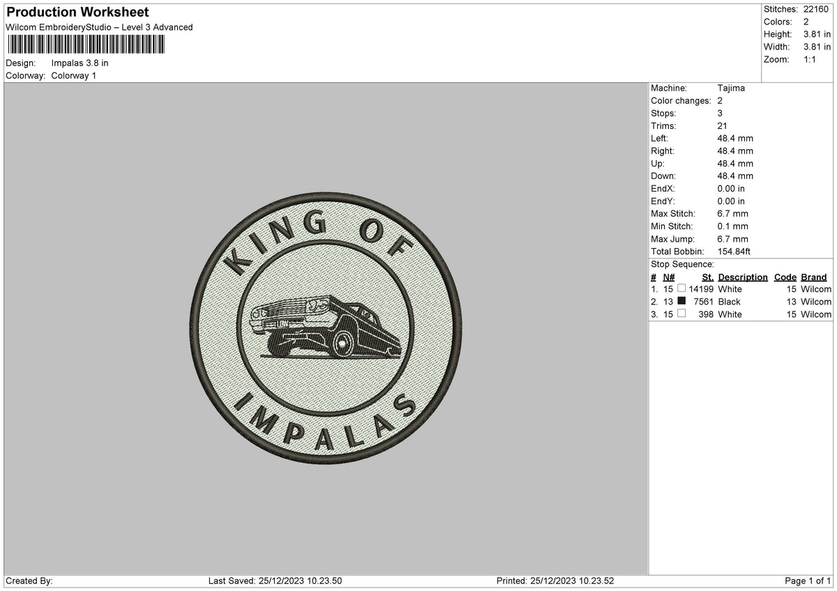 Impalas Embroidery File 6 sizes