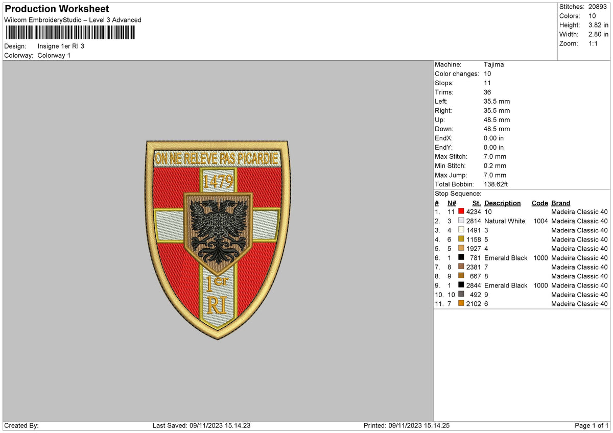 Insigne Embroidery File 6 sizes