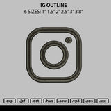 Ig Outline Embroidery File 6 sizes