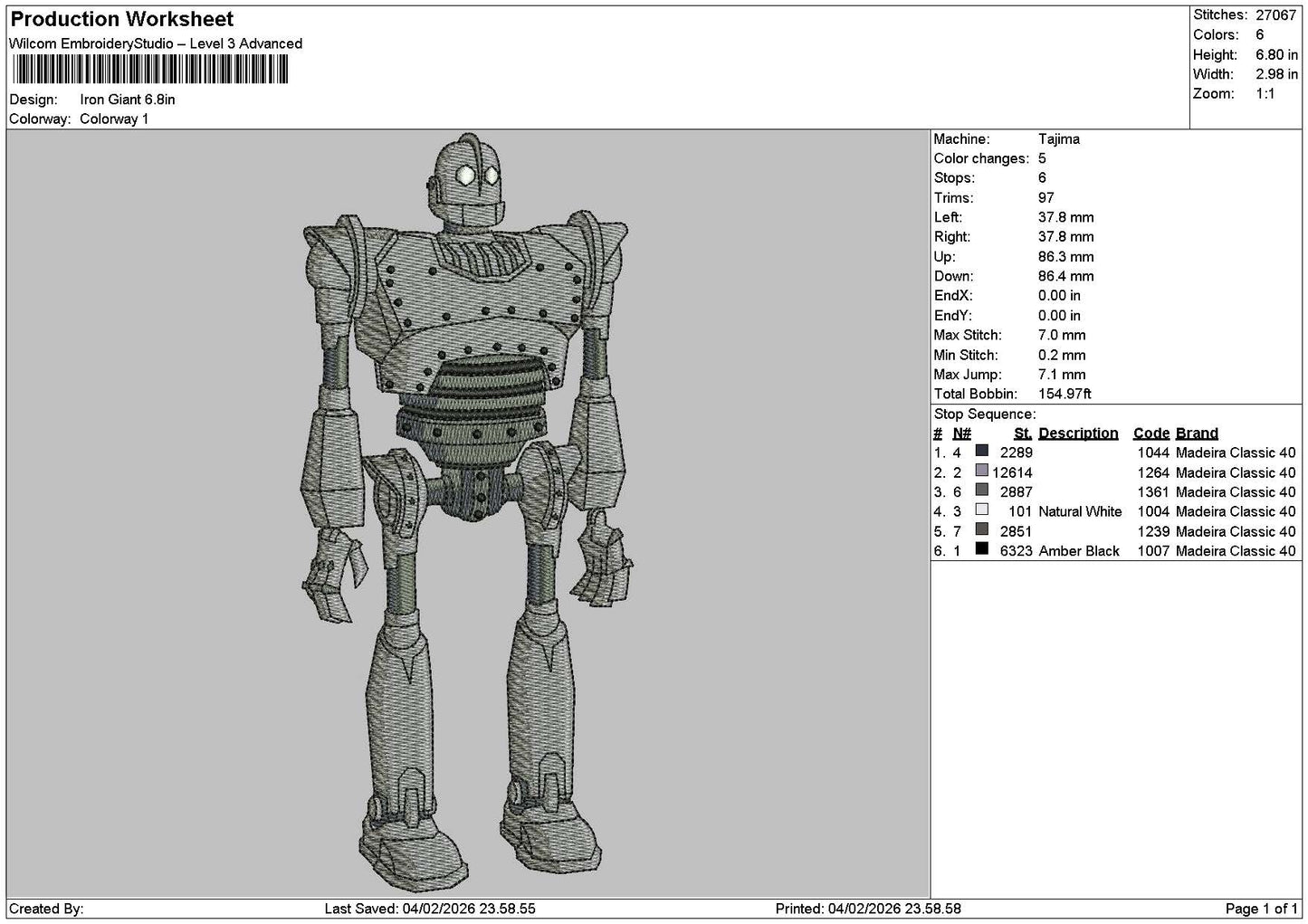 Iron and Head Embroidery 2 Files