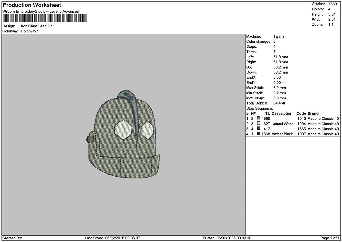 Iron and Head Embroidery 2 Files