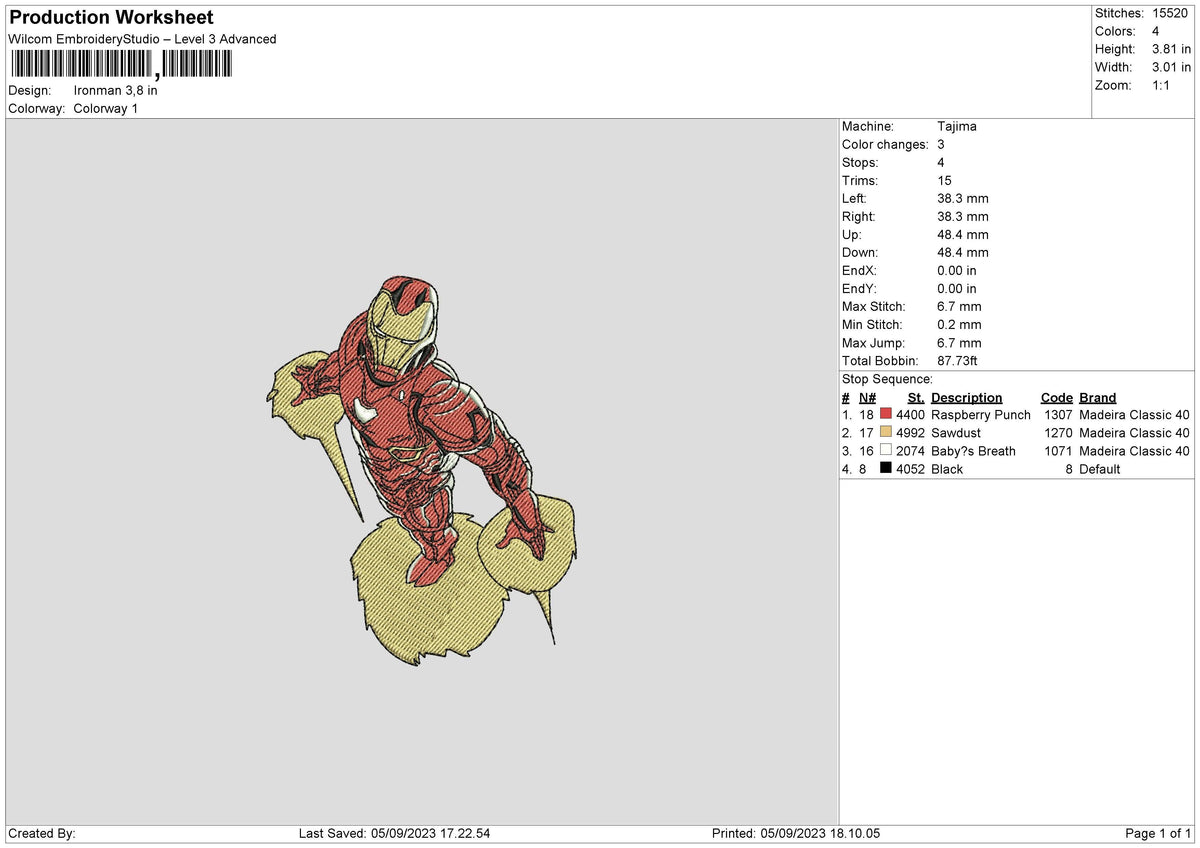 Iron 0509 Embroidery File 6 sizes
