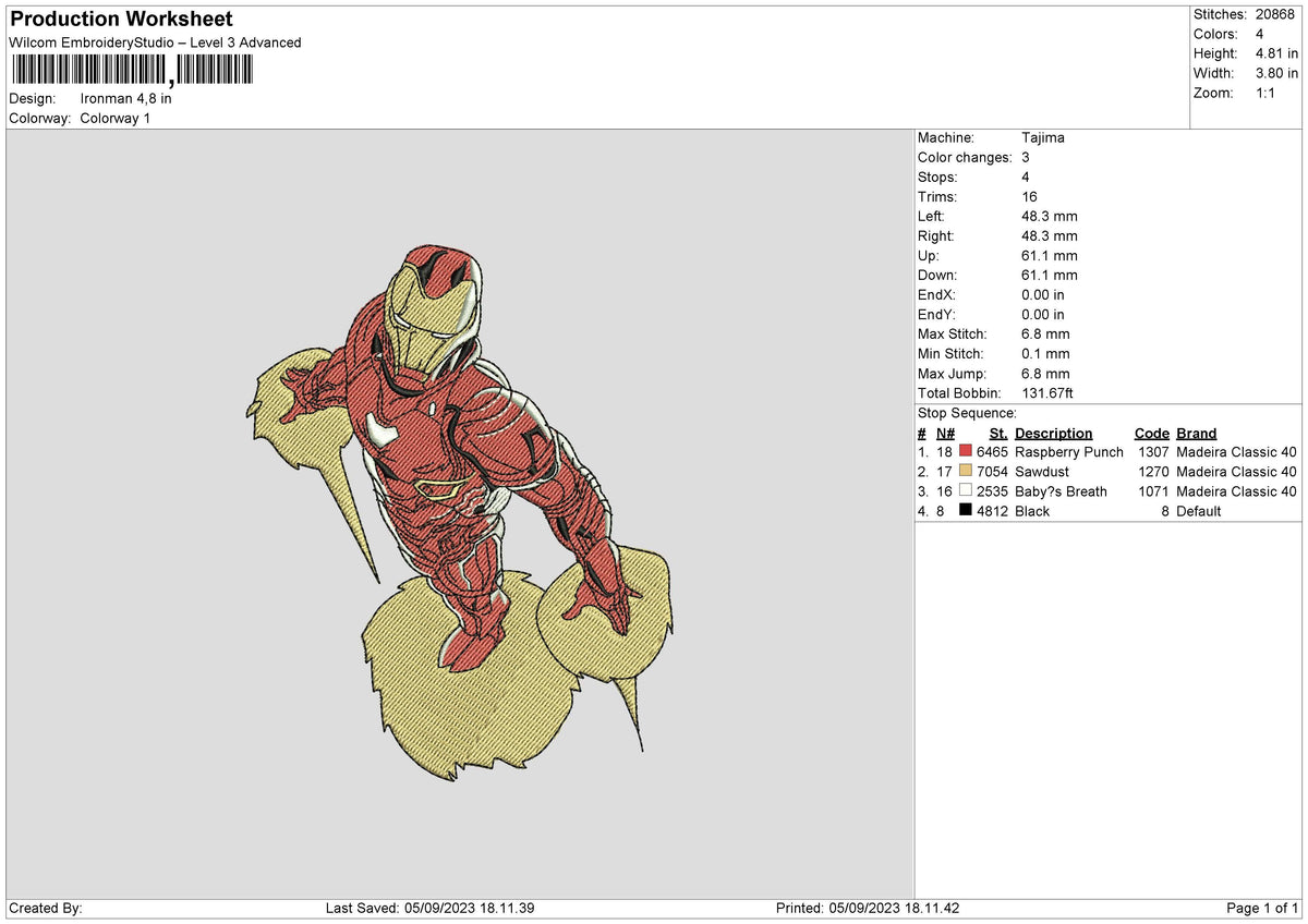 Iron 0509 Embroidery File 6 sizes