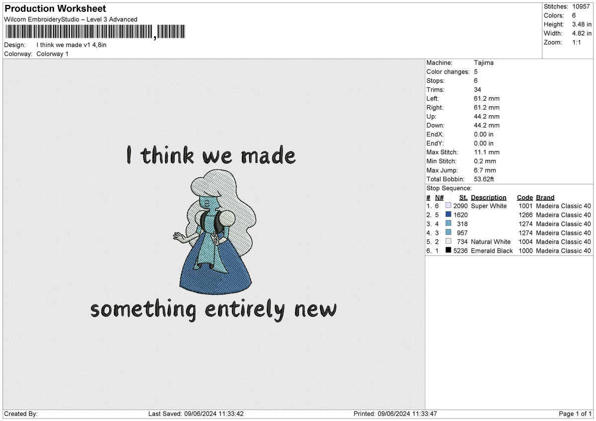I think we made v1 Embroidery File 6 size