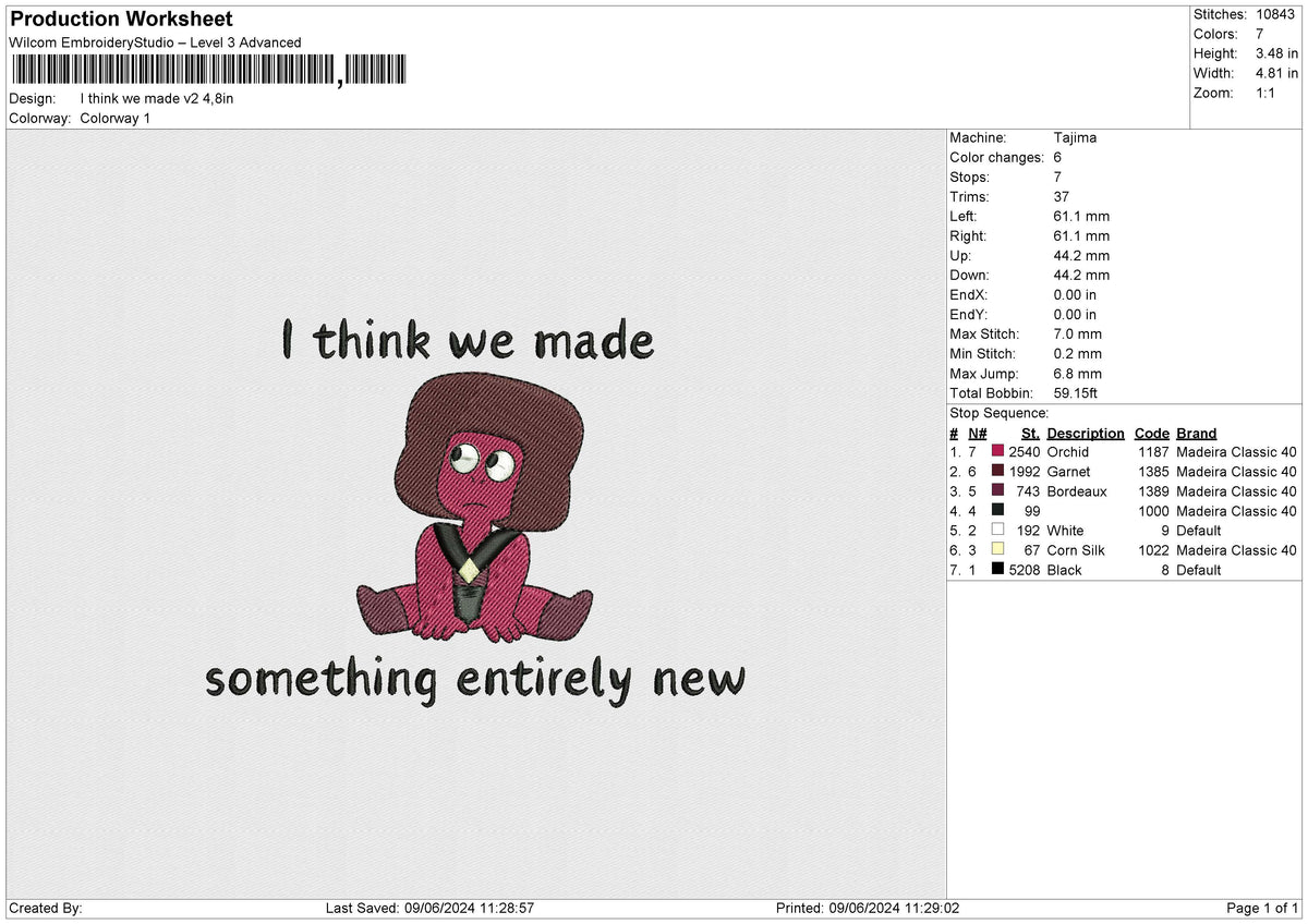 I think we made v2 Embroidery File 6 size